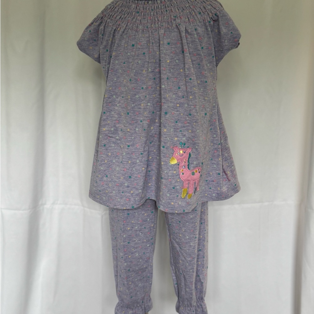 American Girl Bitty Baby Cuddly Giraffe Purple Pajama Set